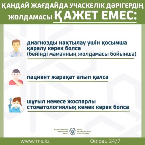 (Русский) ҚАНДАЙ ЖАҒДАЙЛАРДА УЧАСКЕЛІК ДӘРІГЕРДІҢ ЖОЛДАМАСЫ ҚАЖЕТ ЕМЕС?